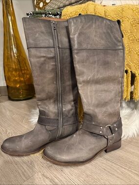 FRYE Melissa Harness Boots (Gray)